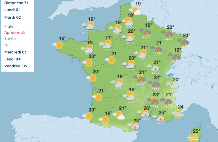 Une baisse des températures en France après la canicule