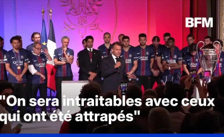 Les joueurs du PSG reçus par Emmanuel Macron après leur victoire