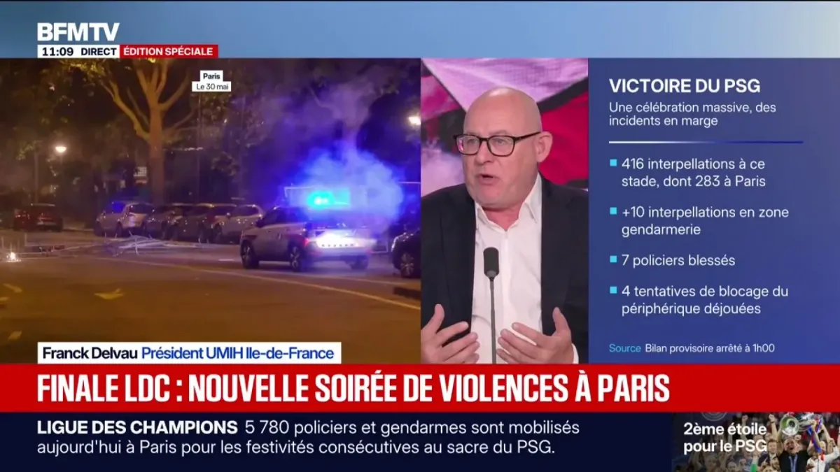 Des célébrations et des débordements à Paris après la victoire en Ligue des Champions