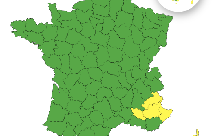Six départements en vigilance jaune pour orages le 29 mai