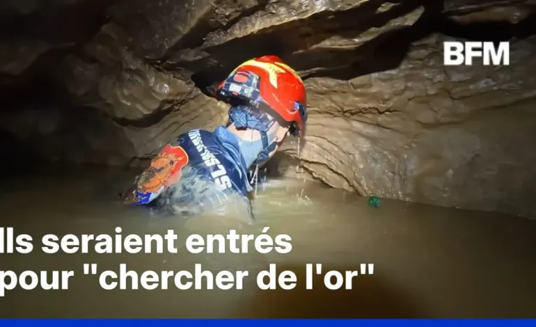 Opérations de secours dans une grotte au Laros