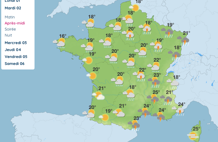 Rafraîchissement météorologique soudain en France