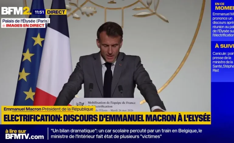 Discours d&rsquo;Emmanuel Macron sur l&rsquo;électrification
