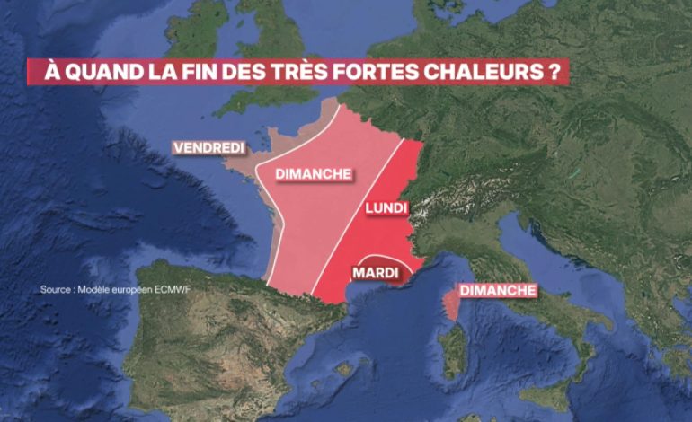 Fin progressive de l&rsquo;épisode caniculaire en France