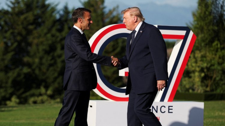 Macron et Trump discutent géopolitique et commerce au G7