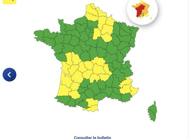 Alerte aux orages et canicule en France