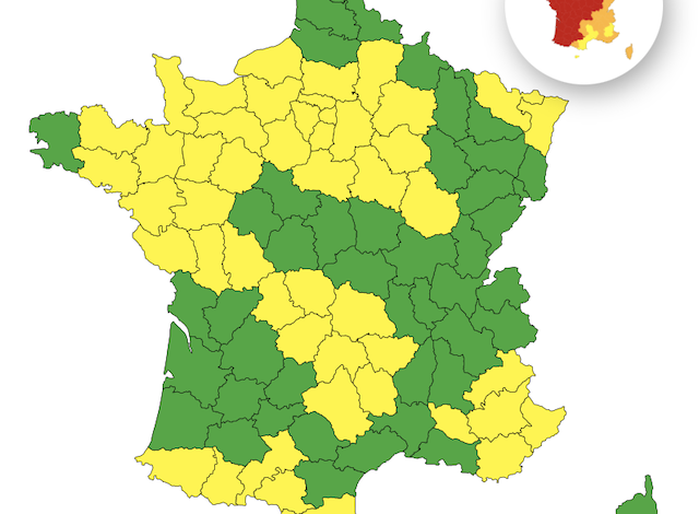 53 départements en vigilance jaune pour orages et 49 en vigilance rouge pour canicule