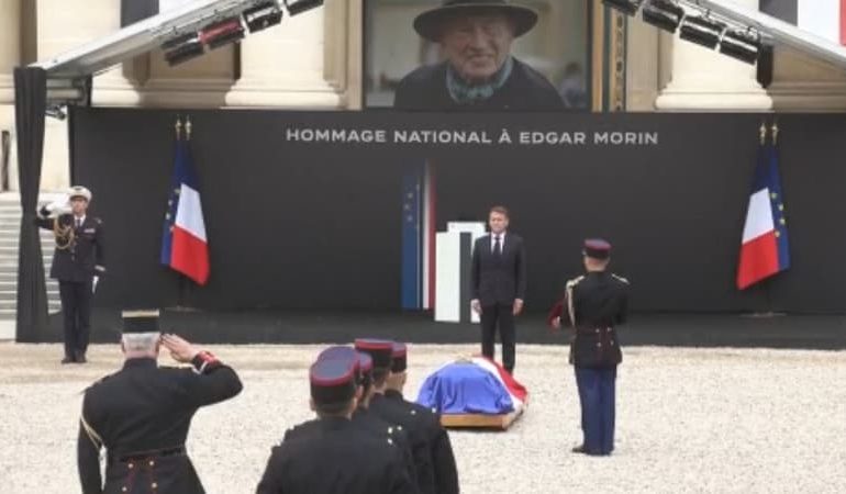 Hommage national à Edgar Morin présidé par Emmanuel Macron