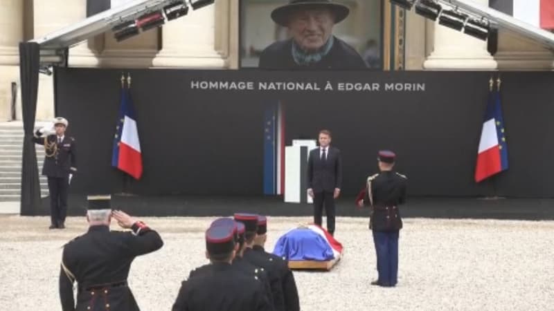 Hommage national à Edgar Morin présidé par Emmanuel Macron