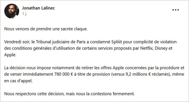 Spliiit : Réaction du Cofondateur Après la Décision Judiciaire