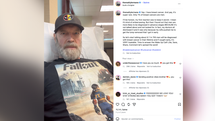 Tyler Mane révèle son cancer du sein pour sensibiliser les hommes