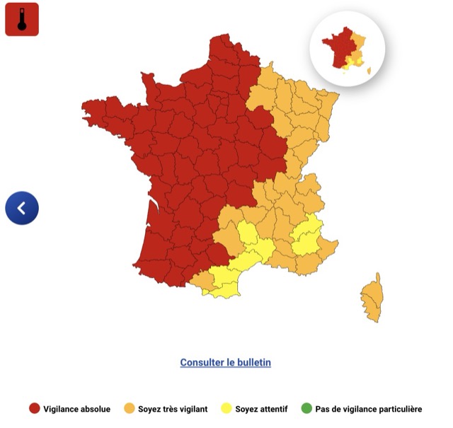 31 départements en vigilance orange canicule