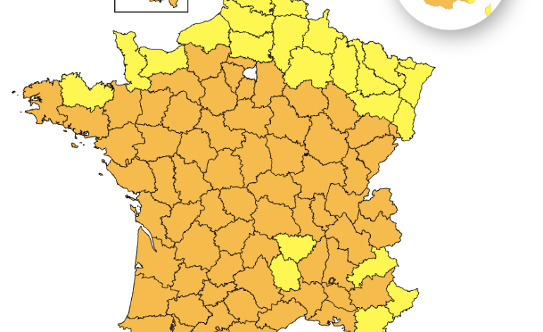 Vingt-deux départements en vigilance jaune pour la canicule en France