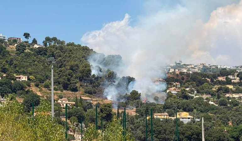 Incendie de végétation à Saint-Laurent-du-Var