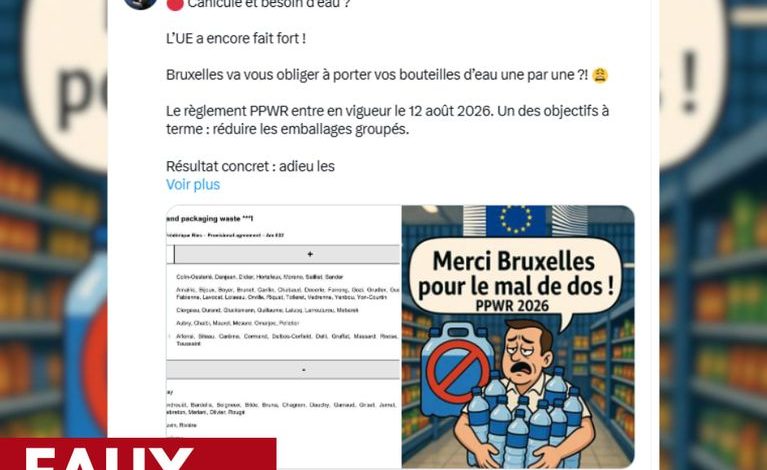 Clarification sur l&rsquo;interdiction des emballages pour packs d&rsquo;eau en UE