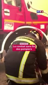 Le combat des pompiers contre les incendies en Gironde et Landes