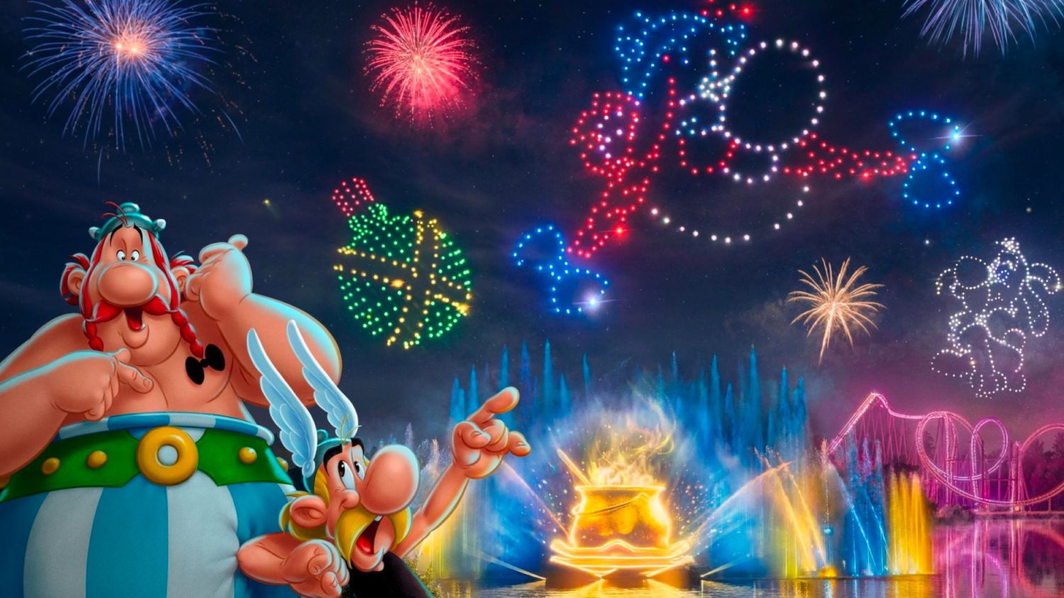 Spectacle de drones et nouveautés estivales au Parc Astérix