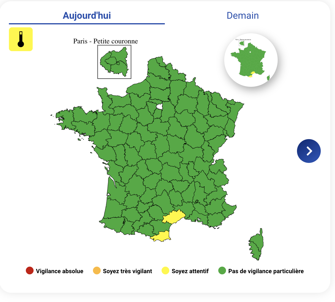 Vigilance Jaune pour Canicule dans Deux Départements du Sud
