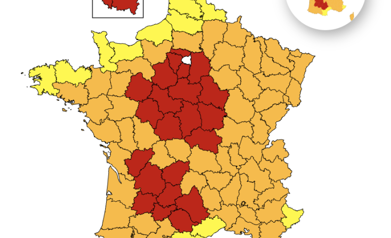 La France en vigilance rouge pour 26 départements lors de la canicule du 14 juillet