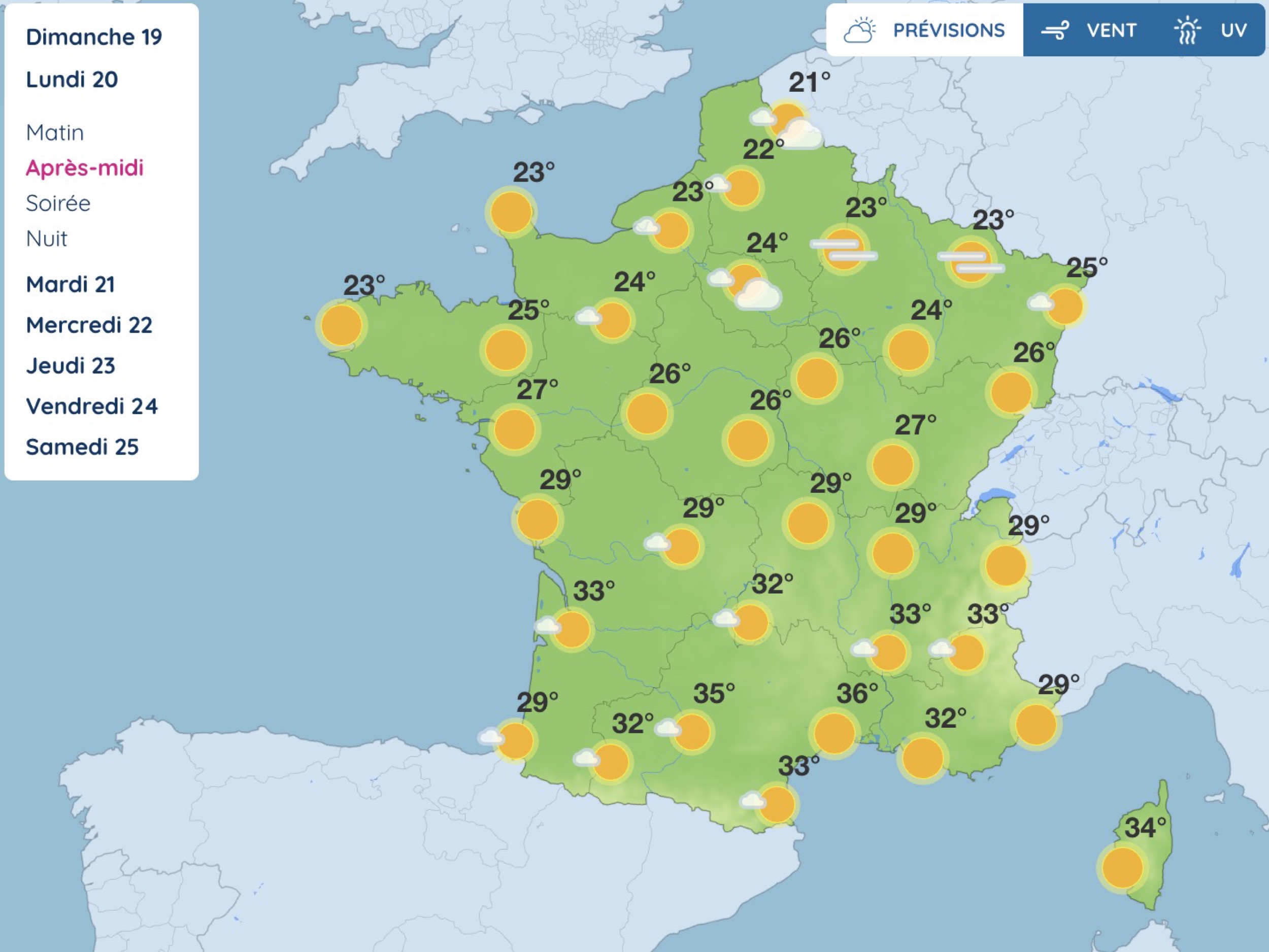 Prévisions Météo en France pour Juillet 2026