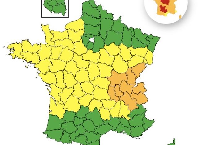 45 départements en vigilance jaune pour orages, neuf en vigilance orange
