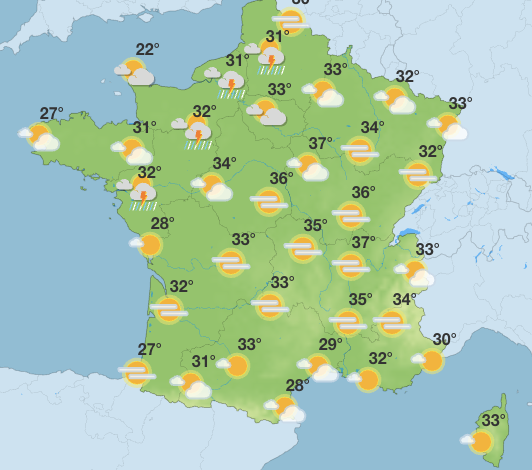 Prévisions Météo : La Canicule Persiste avant une Baisse Progressif des Températures