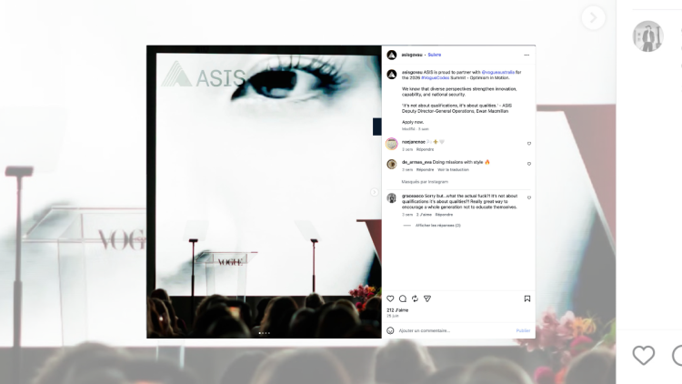 Les services secrets australiens recrutent au Vogue Codes