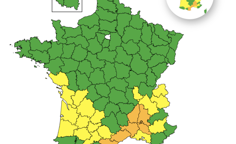 Vigilance Jaune Canicule dans le Sud de la France