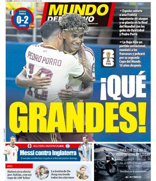 La victoire de l&rsquo;Espagne face à la France en demi-finale de la Coupe du monde