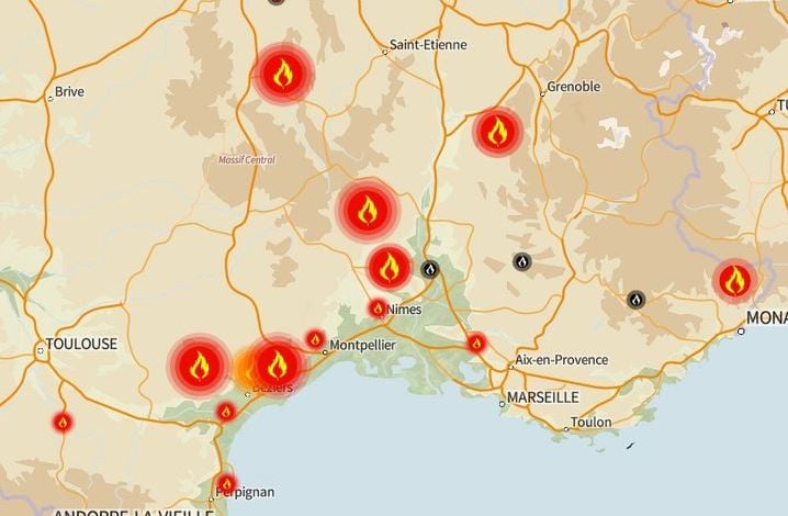 Incendies dans le sud de la France: situation et mesures