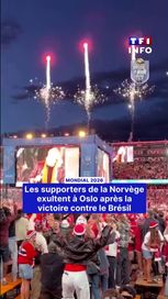 Les supporters de la Norvège exultent à Oslo après la victoire contre le Brésil