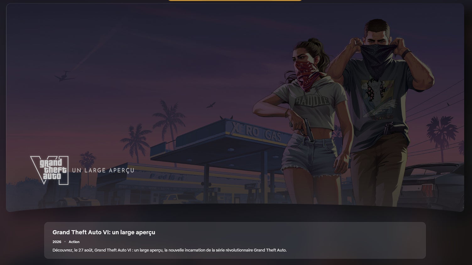 Présentation de Grand Theft Auto VI sur Netflix