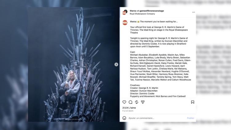 Le préquel de «Game of Thrones» fascine le public au théâtre