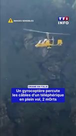 Collision mortelle entre un gyrocoptère et un téléphérique en Italie
