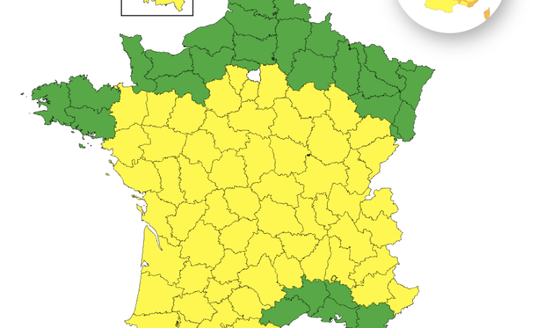Météo en France : Vigilance Jaune pour 65 Départements face aux Orages