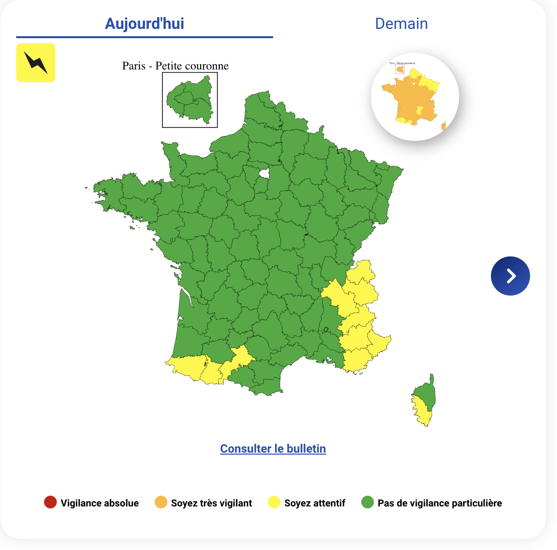 Onze départements en vigilance jaune pour risques d&rsquo;orages