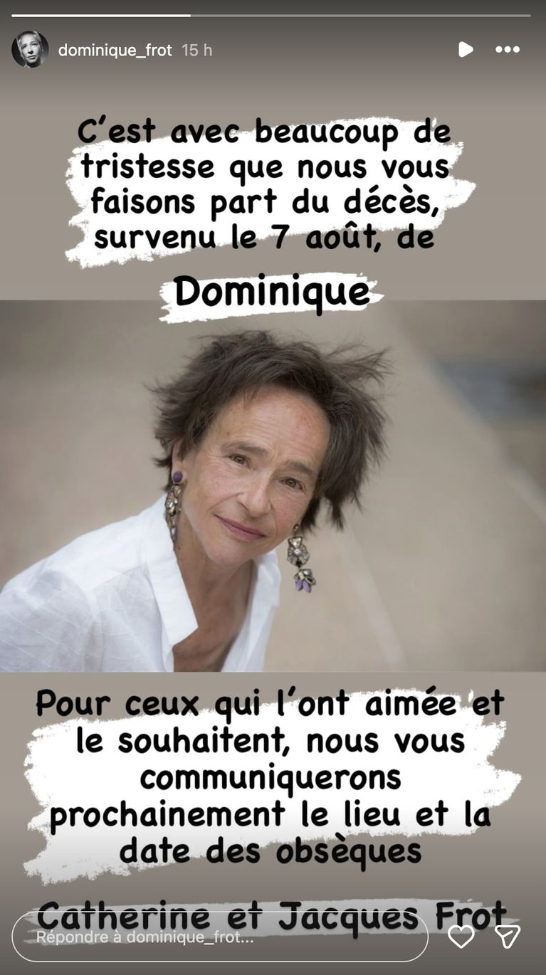 Décès de Dominique Frot, comédienne de théâtre et cinéma