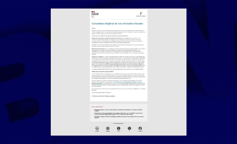 Répercussions du piratage des Finances publiques