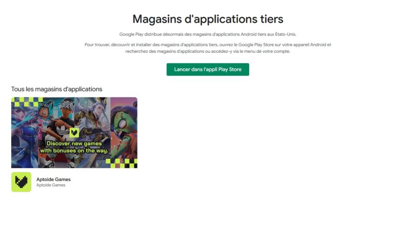Google autorise les magasins d&rsquo;applications alternatifs sur le Play Store