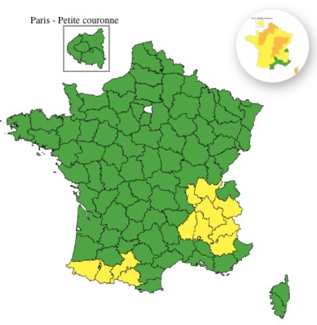 11 départements en vigilance jaune pour vents violents le 27 août