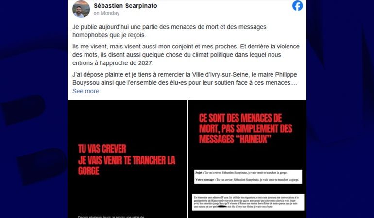 Soutien à Sébastien Scarpinato après des menaces homophobes