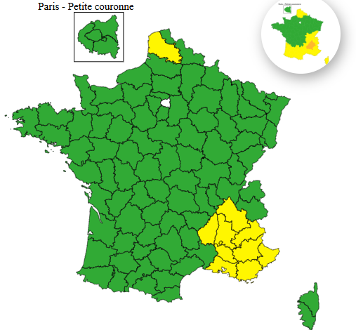 Alerte météo : vigilance jaune pour dix départements