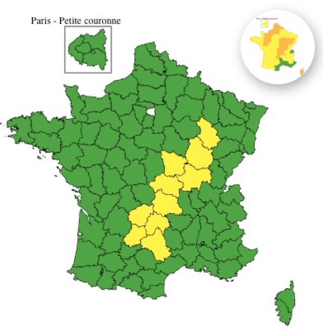 Vigilance Jaune: Pluie et Orages en France