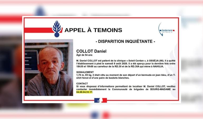 Disparition inquiétante dans les Pyrénées-Orientales : appel à témoins lancé