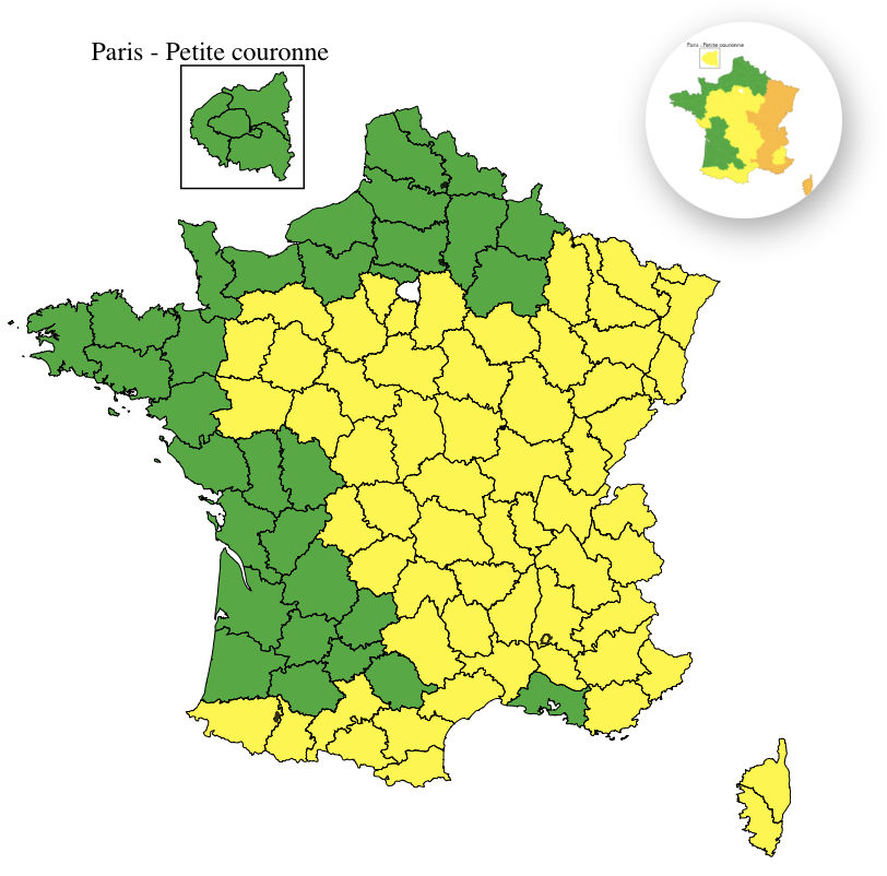Alerte Orages dans 61 Départements Français