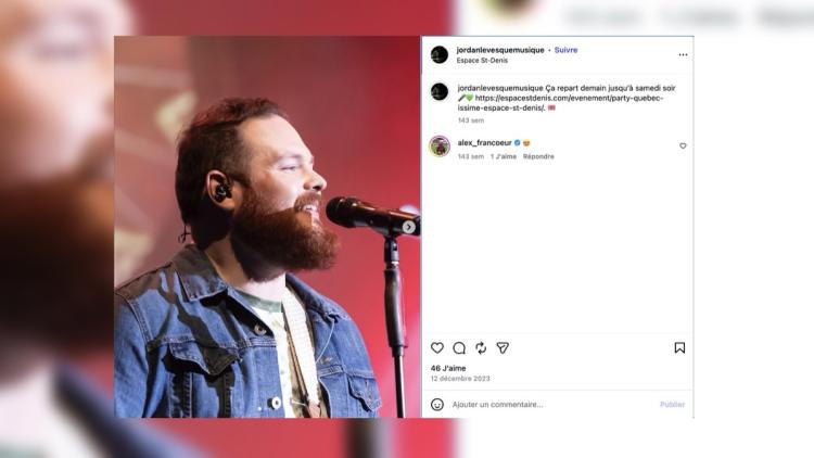 Jordan Lévesque accompagne Céline Dion sur scène à Paris