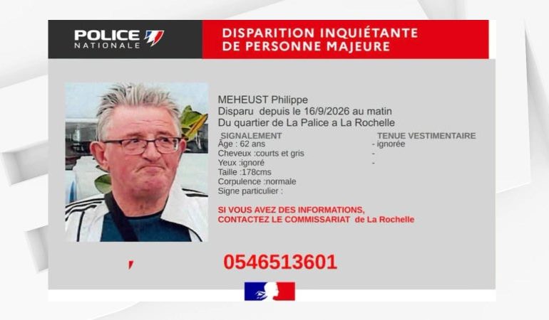 Disparition de Philippe Meheust à La Rochelle