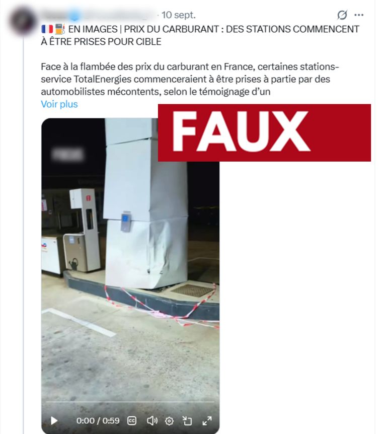 Vérification d&rsquo;une vidéo virale sur une station-service endommagée