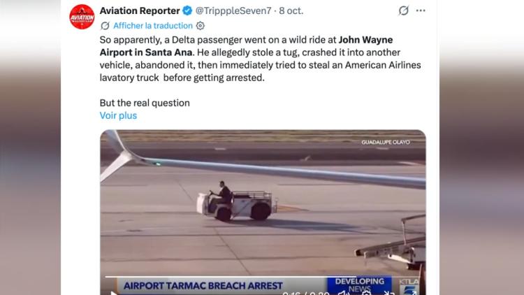 Intrusion sur le Tarmac : Un Homme Arrêté à l&rsquo;Aéroport de Santa Ana