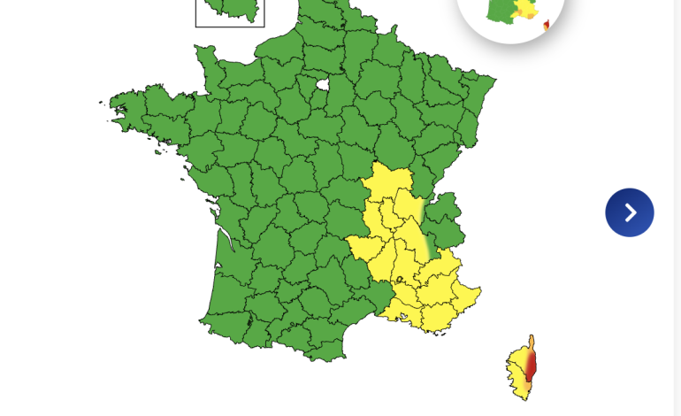La Haute-Corse en vigilance rouge pour pluies et inondations